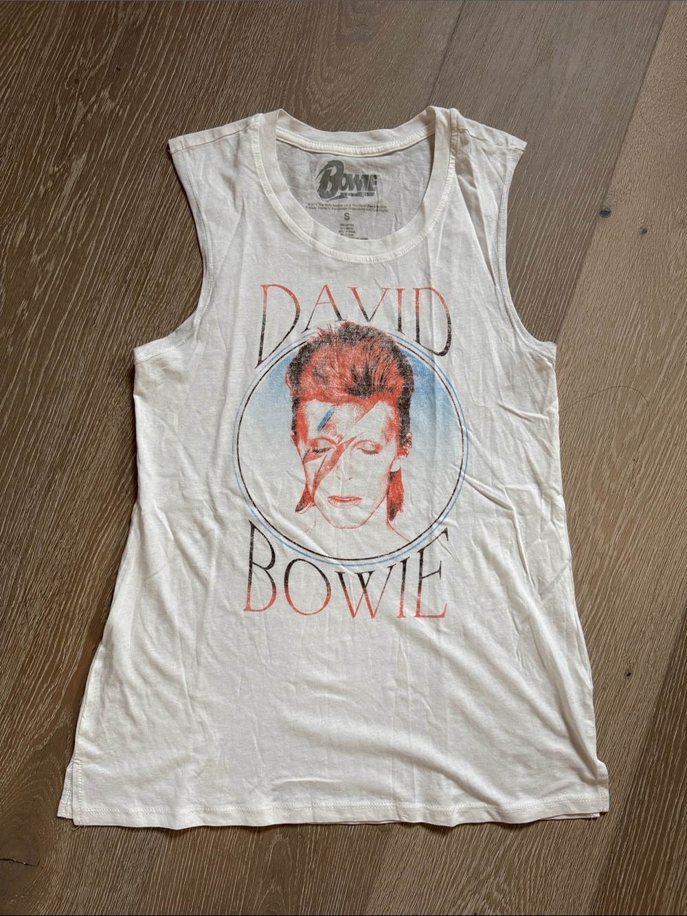 White Graphic Sleeveless Band Tank Top
